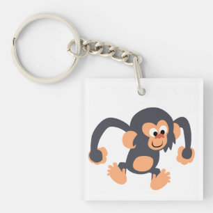 Porte - clé acrylique au chimpanzé au chimpanzé à