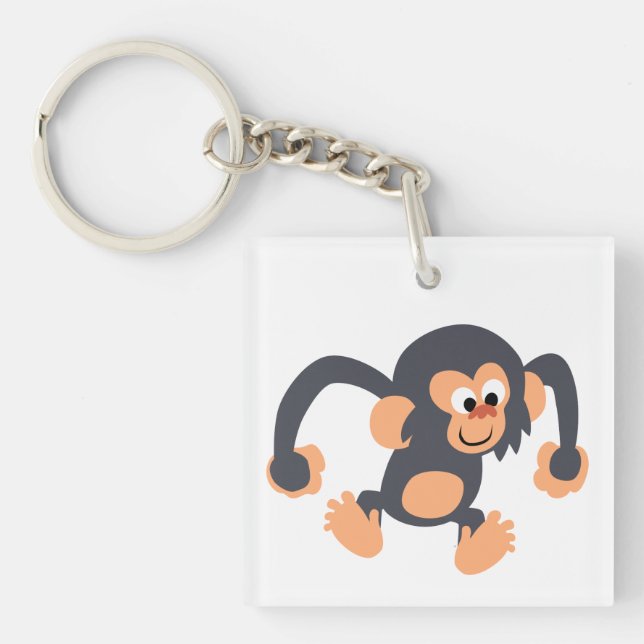 Porte - clé acrylique au chimpanzé au chimpanzé à  (Devant)