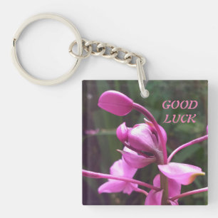 Porte - clé acrylique avec fleurs naturelles