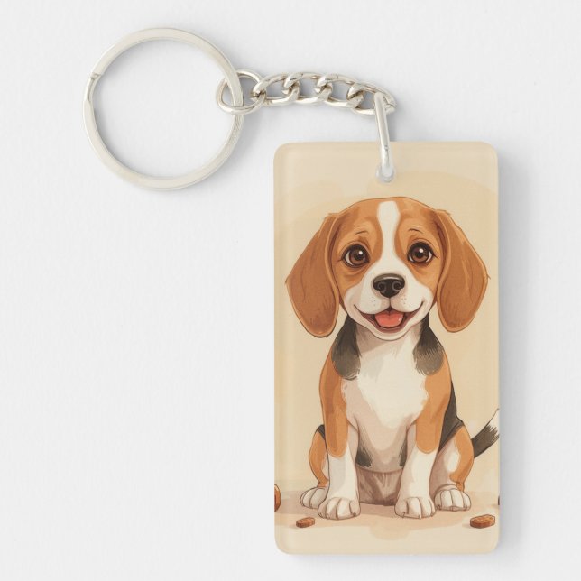 Porte - clé acrylique beagle (Devant)
