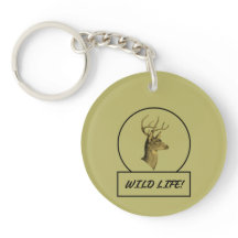 Porte - clé acrylique Buck Head Dark Khaki