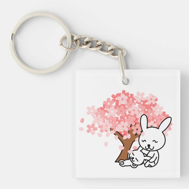Porte - clé acrylique Bunnies Spring (Devant)