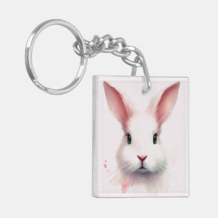 Porte - clé Acrylique Bunny Rose Pastel - Design m