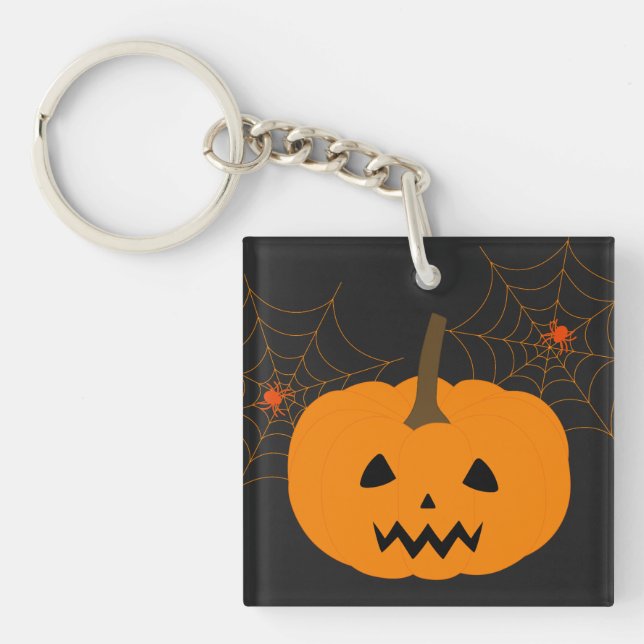 Porte - clé acrylique Citrouille d'Halloween (Devant)