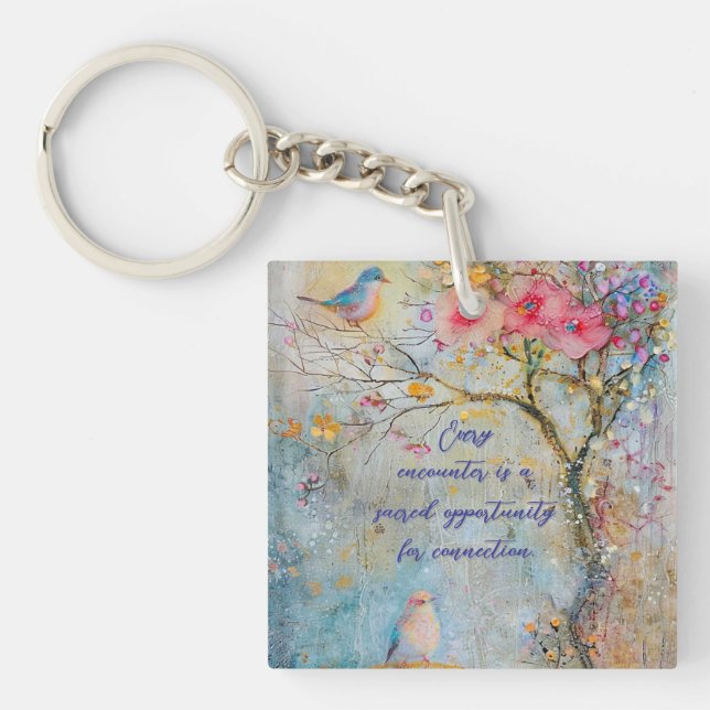 Porte - clé acrylique de connexion naturelle (Devant)