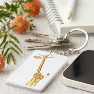 Porte - clé acrylique de Giraffe de carton mignon