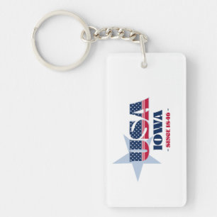 PORTE - CLÉ acrylique de l'état américain Iowa Mon