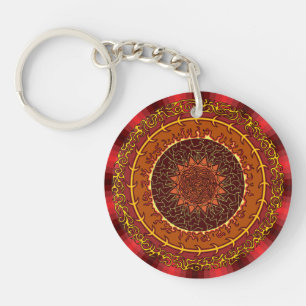 Porte - clé acrylique de mandala Fire