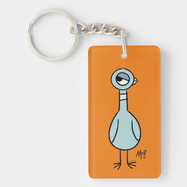 Porte - clé acrylique de pigeon (Devant)