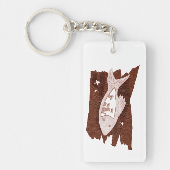 Porte - clé acrylique des furets spatiaux (Devant)