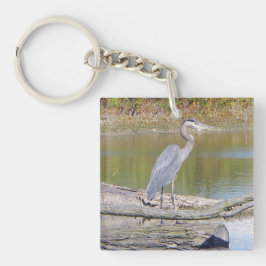Porte - clé acrylique double face Blue Heron