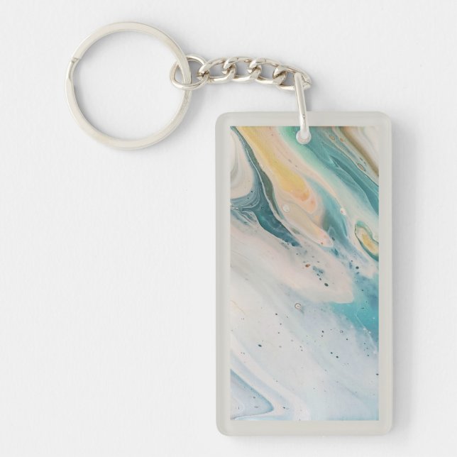 Porte - clé acrylique double face Boho Blue (Devant)