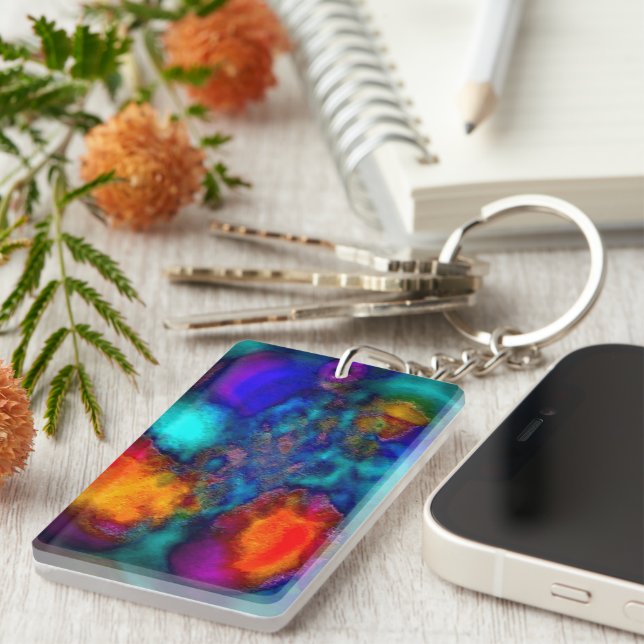 porte - clé acrylique double face "chaud, chaud, c (Devant droit)