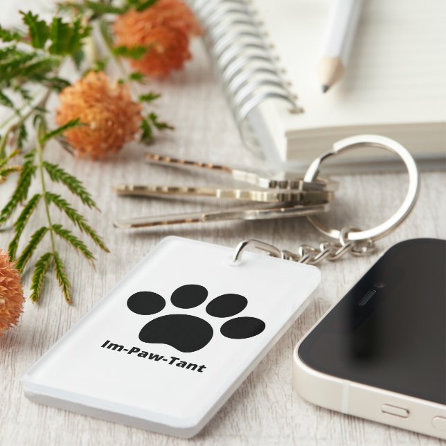 Porte - clé acrylique double face circulaire Im-Pa (Devant droit)