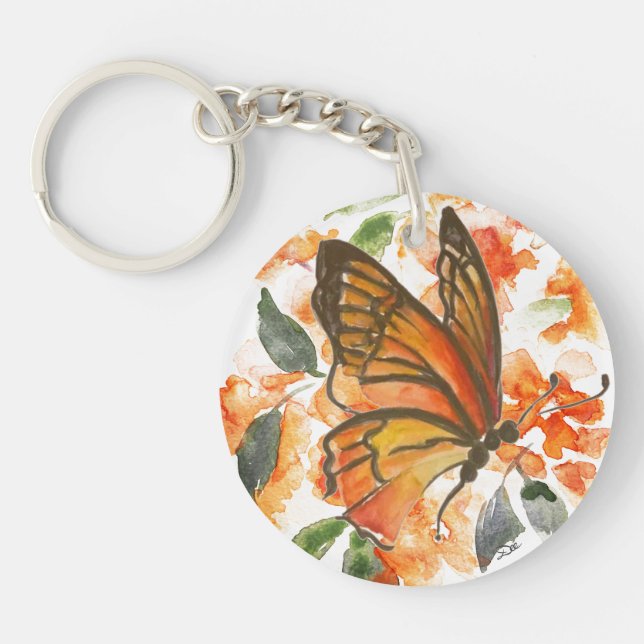 Porte - clé acrylique double face papillon (Devant)