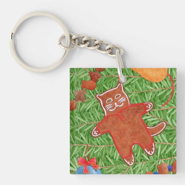 Porte - clé acrylique du Carré de CUISINE GINGERBR (Devant)