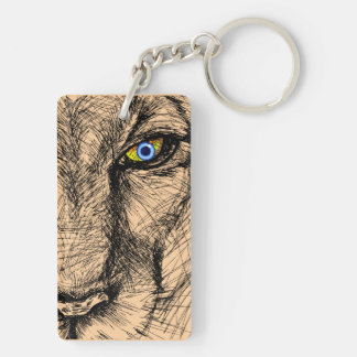 Porte - clé acrylique du regard de Tiger