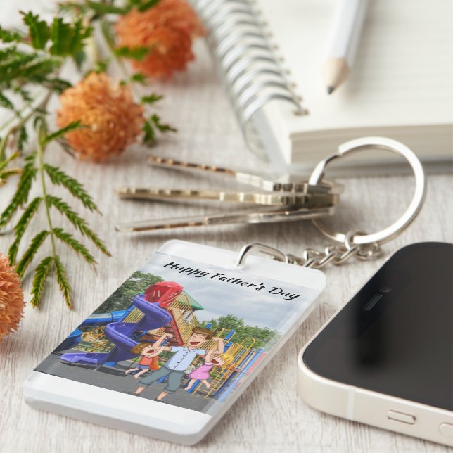 Porte - clé acrylique fête des pères (Devant droit)