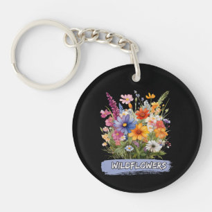 Porte - clé acrylique fleur sauvage