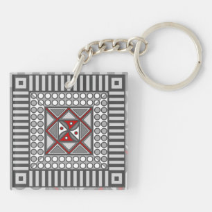 Porte - clé acrylique géométrique alternatif