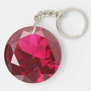 porte - clé acrylique imprimé diamant faux rubis