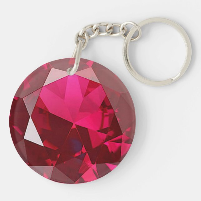 porte - clé acrylique imprimé diamant faux rubis (Dos)