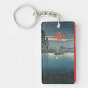 Porte - clé acrylique imprimé japonais avec monogr