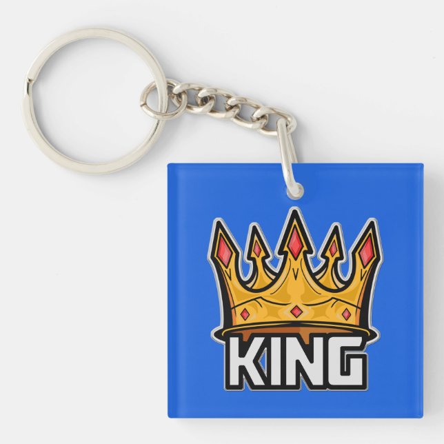 Porte - clé acrylique King Crown élégant (Devant)