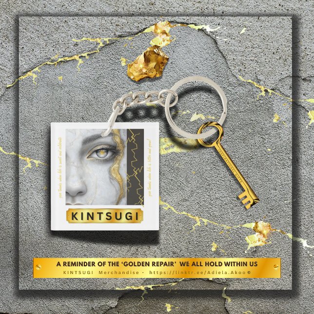 Porte - clé acrylique KINTSUGI (KINTSUGI Keychain by Poet Adiela Akoo reminds us that we're beautifully resilient. READ MSG ON KEY!)