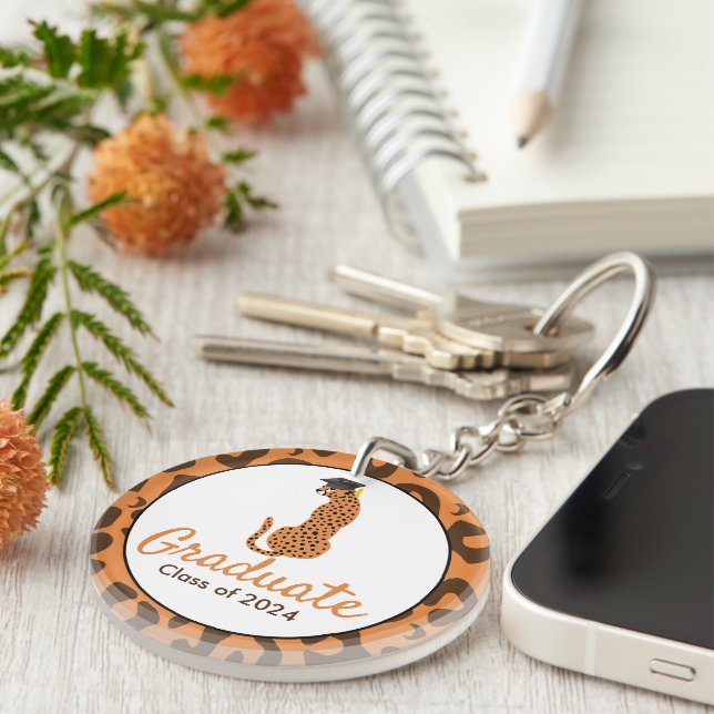 Porte - clé acrylique Leopard (Devant Droit)