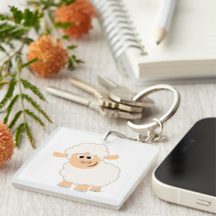 Porte - clé acrylique mignon en mouton cartonné