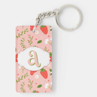 Porte - clé acrylique mou Motif fraise
