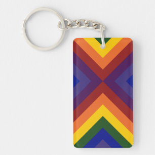 Porte - clé acrylique Rainbow Chevrons