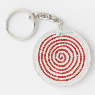 Porte - clé acrylique rond PINWHEEL MOSAIC