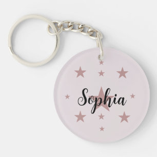 Porte - clé acrylique rose Pastel Star personnalis