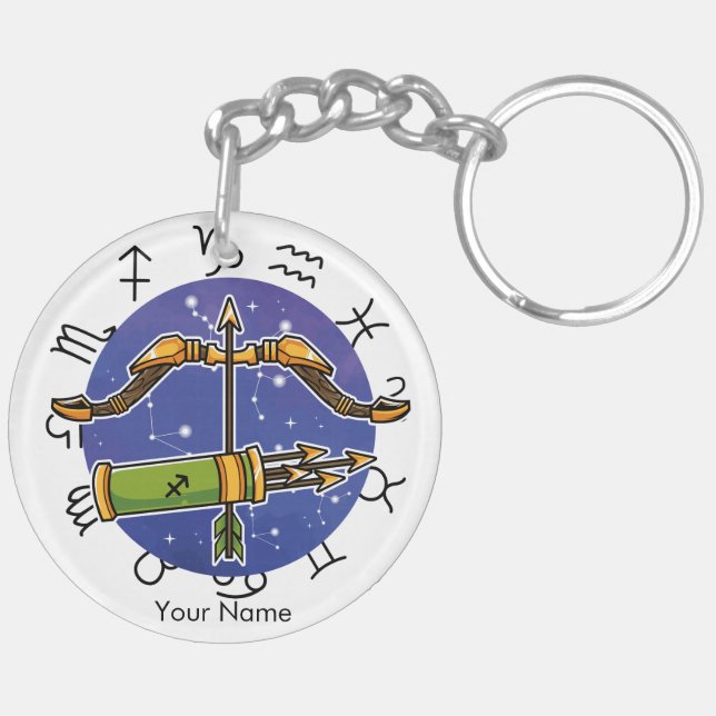 Porte - clé acrylique Sagittarius & Leo Zodiac (Dos droit)