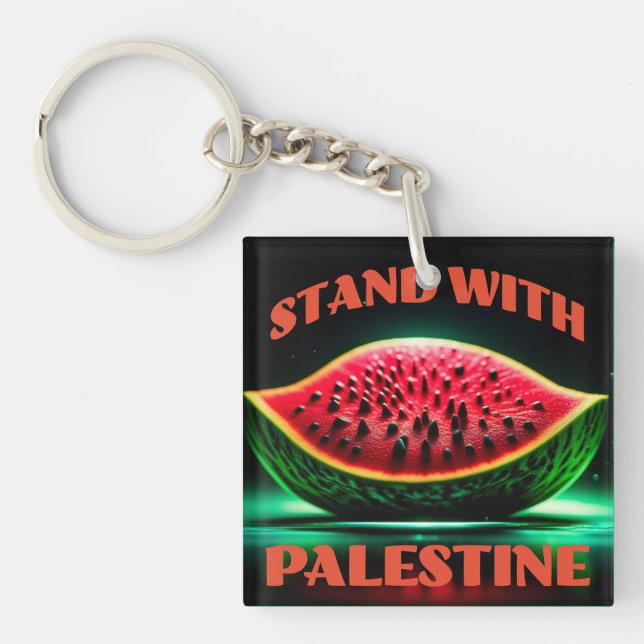 Porte - clé acrylique Solidarité avec la Palestine (Devant)