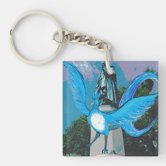 Porte - clé aux oiseaux bleus (Devant)