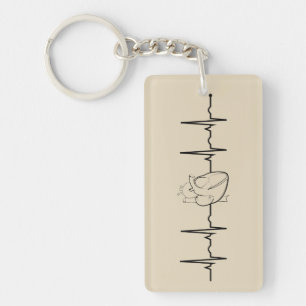 Porte - clé avec le coeur réaliste et l'ECG