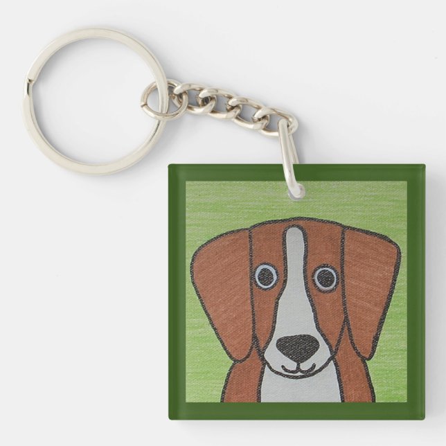 Porte - clé Beagle mignon (Devant)