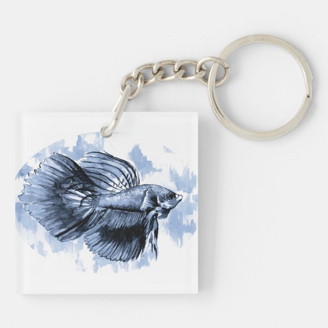 Porte - clé Blue Betta Fish (Dos)