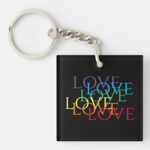PORTE - CLÉ Carré acrylique RAINBOW LOVE II