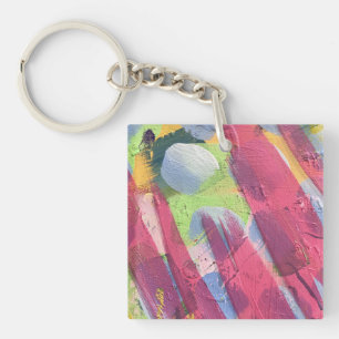Porte - clé carré en Cotton Design
