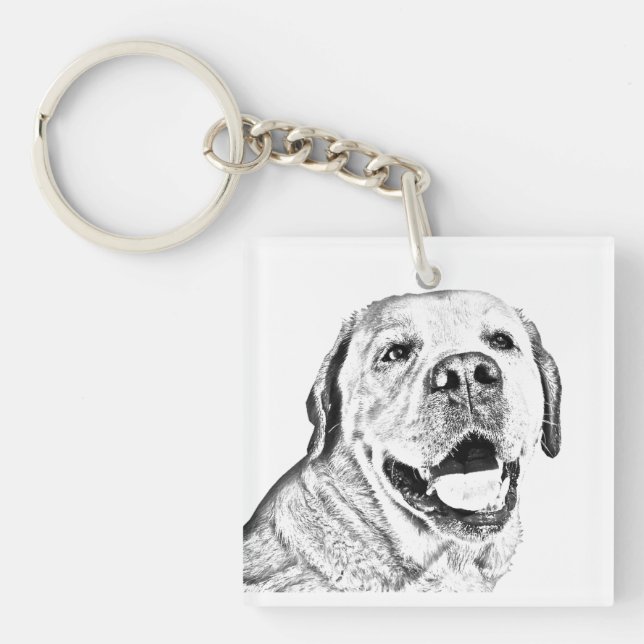 Porte - clé carré - Labrador Retriever (Devant)