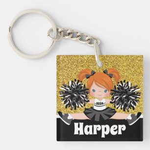 Porte - clé Cheerleader Black & Gold personnalisé