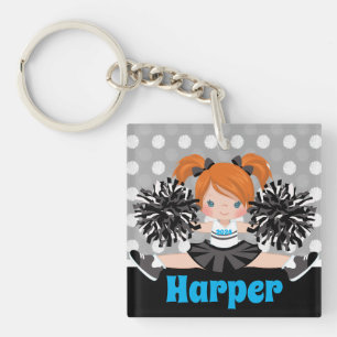 Porte - clé Cheerleader personnalisé Black & Silve