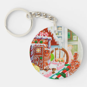 Porte - clé circulaire acrylique GINGERBREAD SURPR