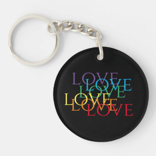 PORTE - CLÉ circulaire ACrylique RAINBOW LOVE II