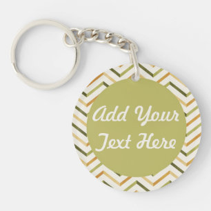 Porte - clé circulaire personnalisé vert/orange Ch