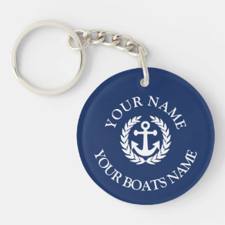 Porte - clé d'ancre nautique de nom de bateau pers